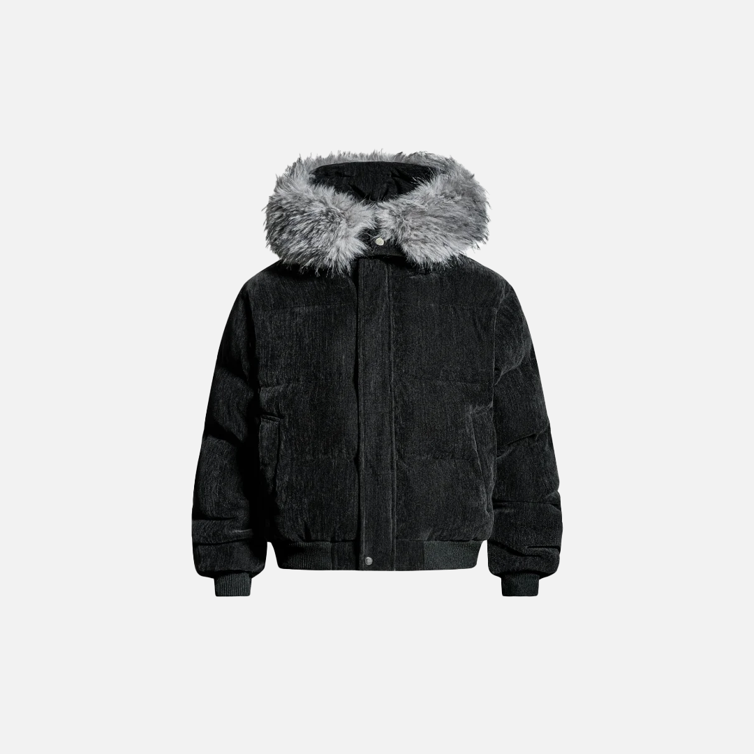 Elevated High Street Hooded Faux Fur Jacket - Luxuryurbanwear