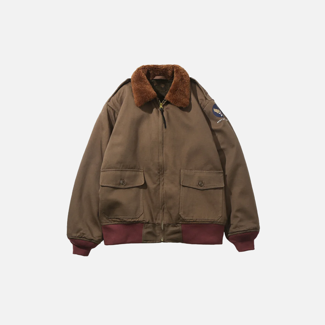 Y2K Luxury Vintage Fur Collar Bomber Jacket - Luxuryurbanwear