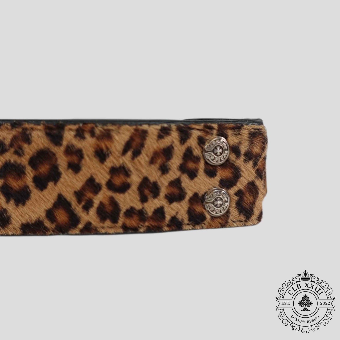 Chrome Hearts Leopard Print Pony Hair Belt Strap