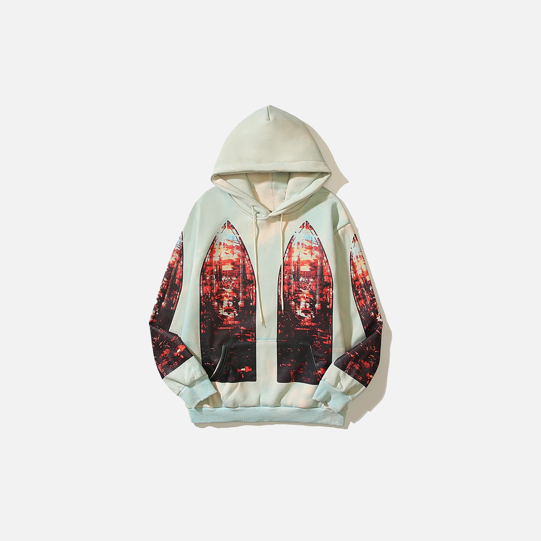 Streetwear Gothic Sunset Tie Dye Hoodie - Luxuryurbanwear