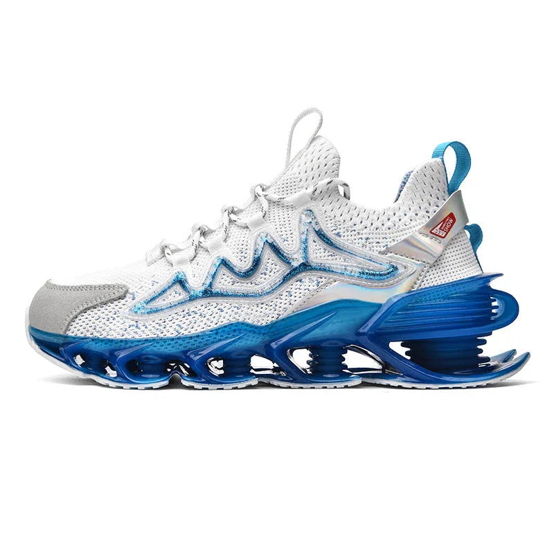 Nova Sole T84 Sneakers - LUXURYURBANWEAR in white and blue, combining streetwear aesthetics with high-performance sole technology.