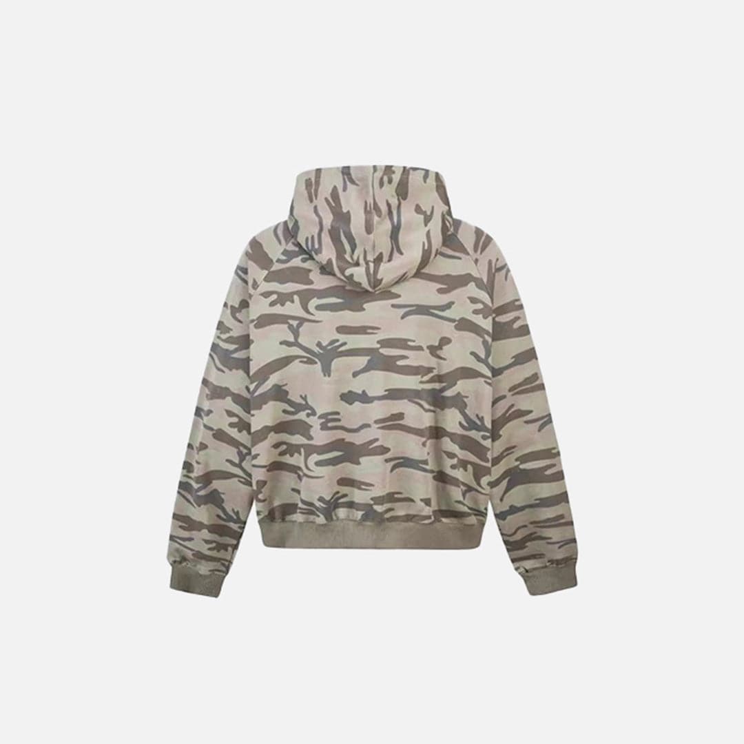 Zip Up Hoodie Print Camouflage