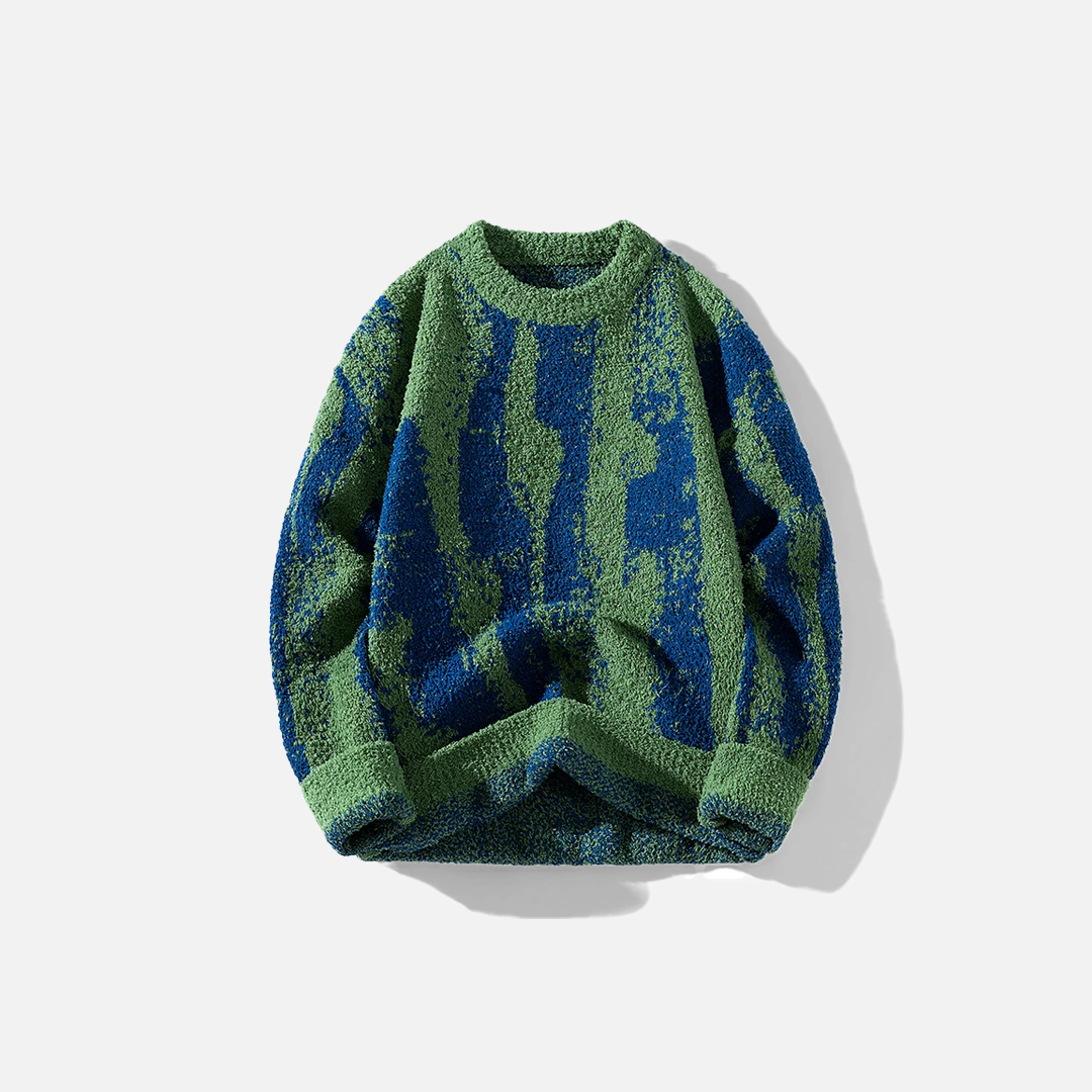 Streetwear Cozy Knitted Tie-Dyed Sweater - Luxuryurbanwear