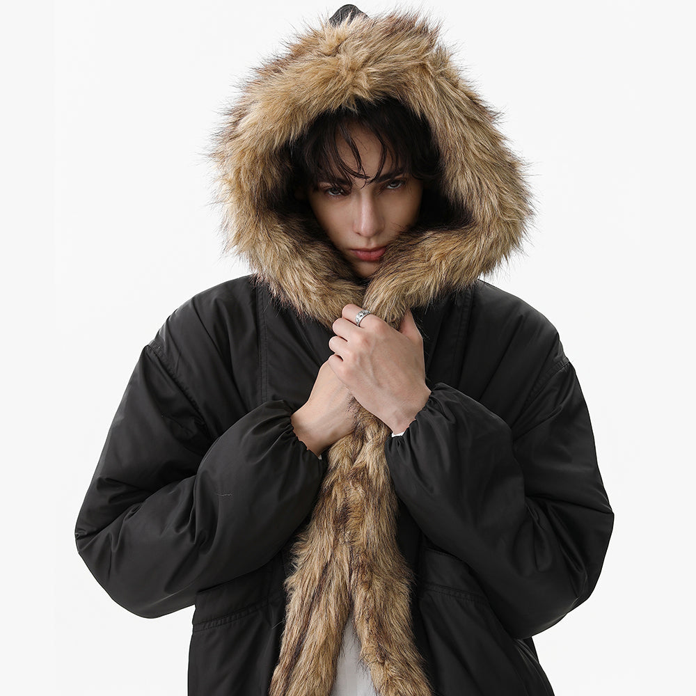 Vintage Fur-Lined | Cropped Winter Puffer - Luxuryurbanwear