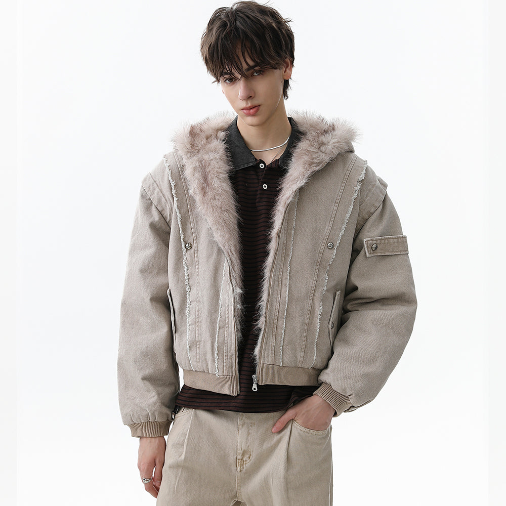 Vintage Distressed | Fur Winter Jacket - Luxuryurbanwear