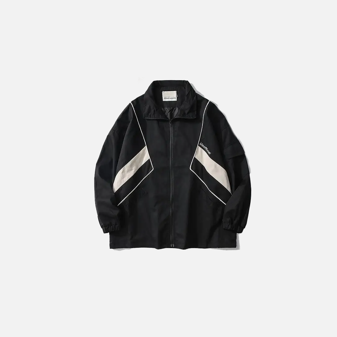 American Retro Japan Colorblock Baseball Jacket - Luxuryurbanwear