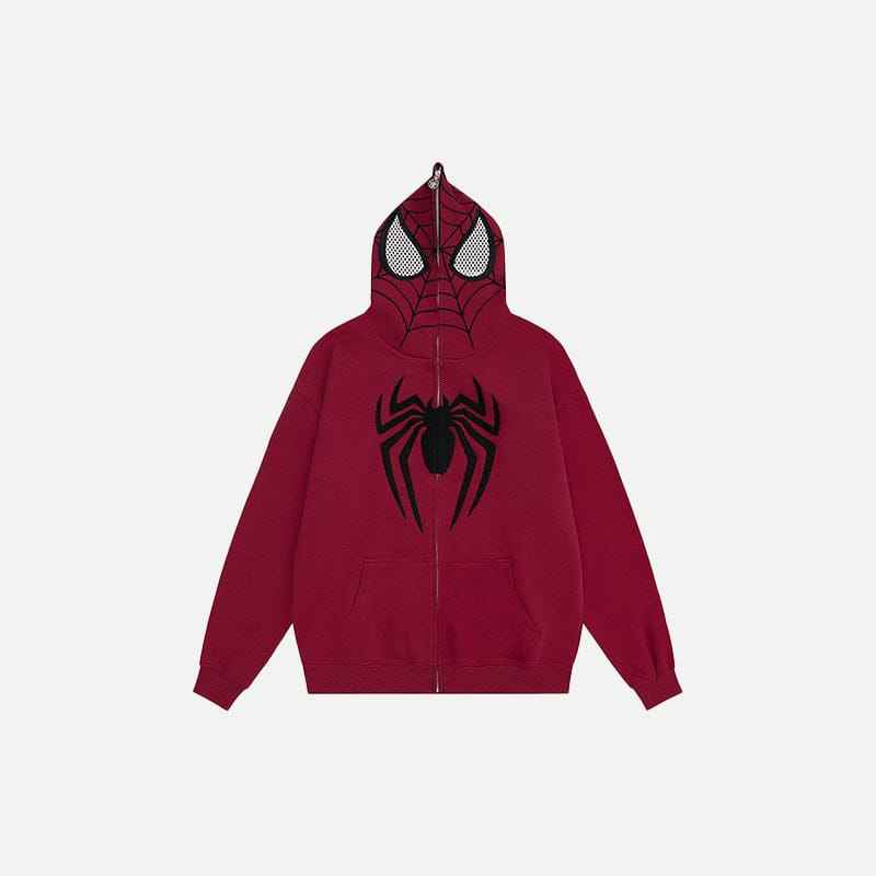 Zip Up Hoodie Spider Mask