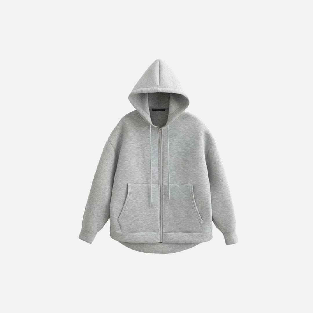 Zip Up Hoodie Thick Solid