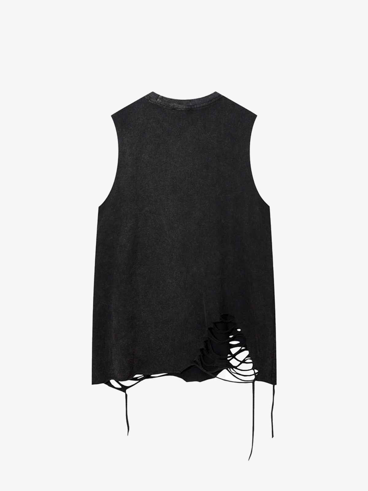 Street Ripped Vest with Detachable Necklace