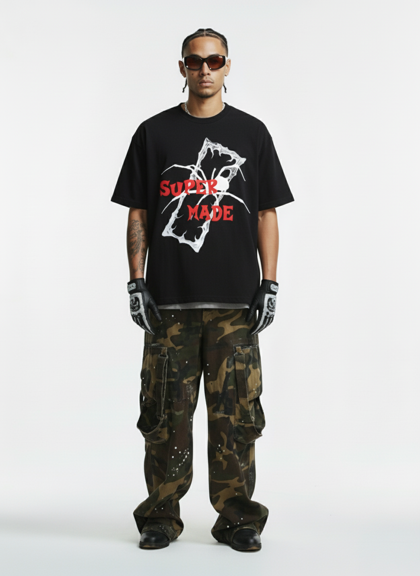 Gothic Spider Graphic T-Shirt - Luxuryurbanwear