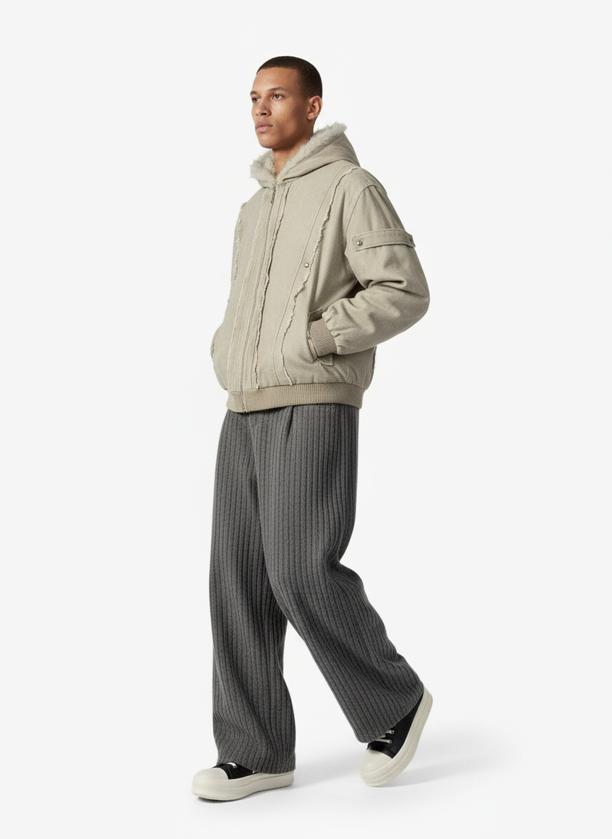 Retro Washed Fleece-lined Hooded Work Jacket - Luxuryurbanwear