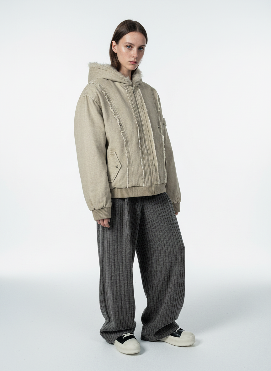 Retro Wool Blend Pleated Baggy Trousers - Luxuryurbanwear