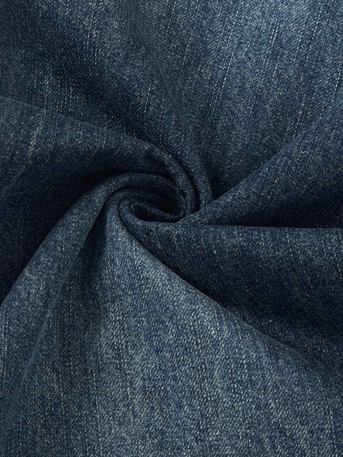 Distressed Whiskered Barrel Jeans