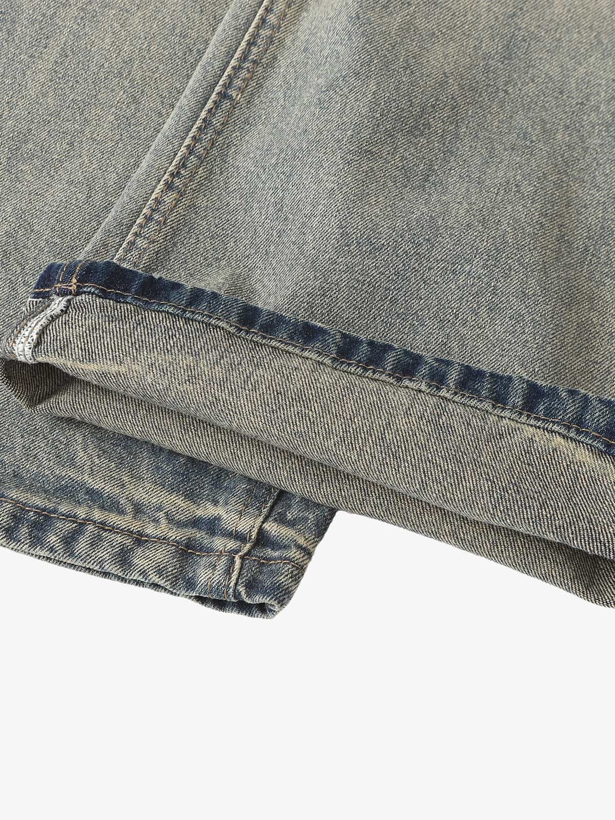 Vintage Washed Flare Jeans - Luxuryurbanwear