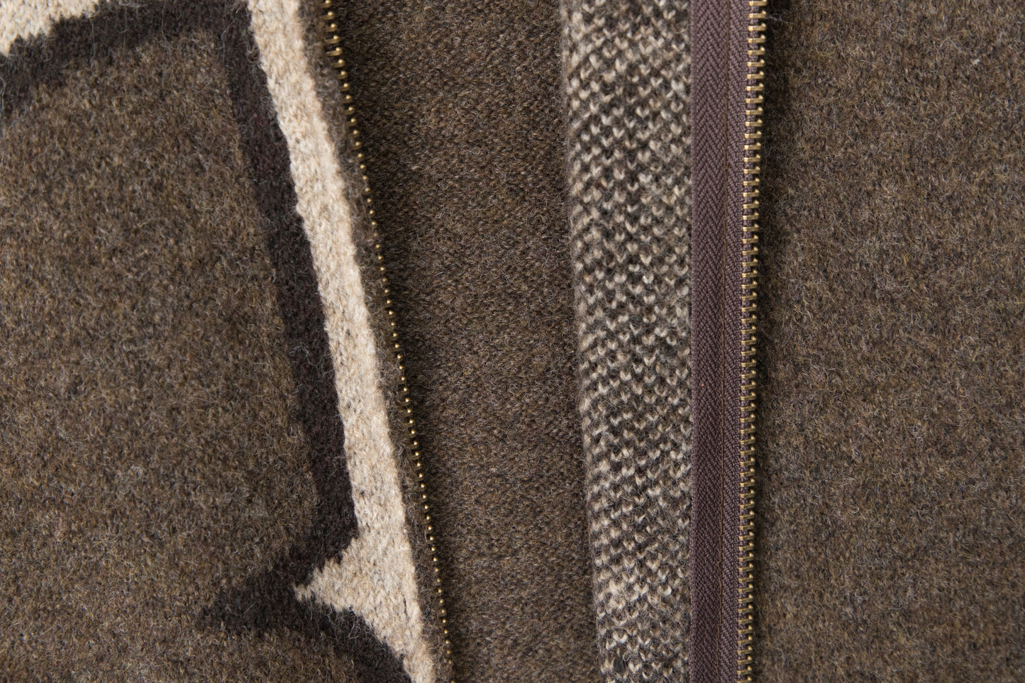 Center Cross | Grunge Wool Zip-Up Sweater - Luxuryurbanwear