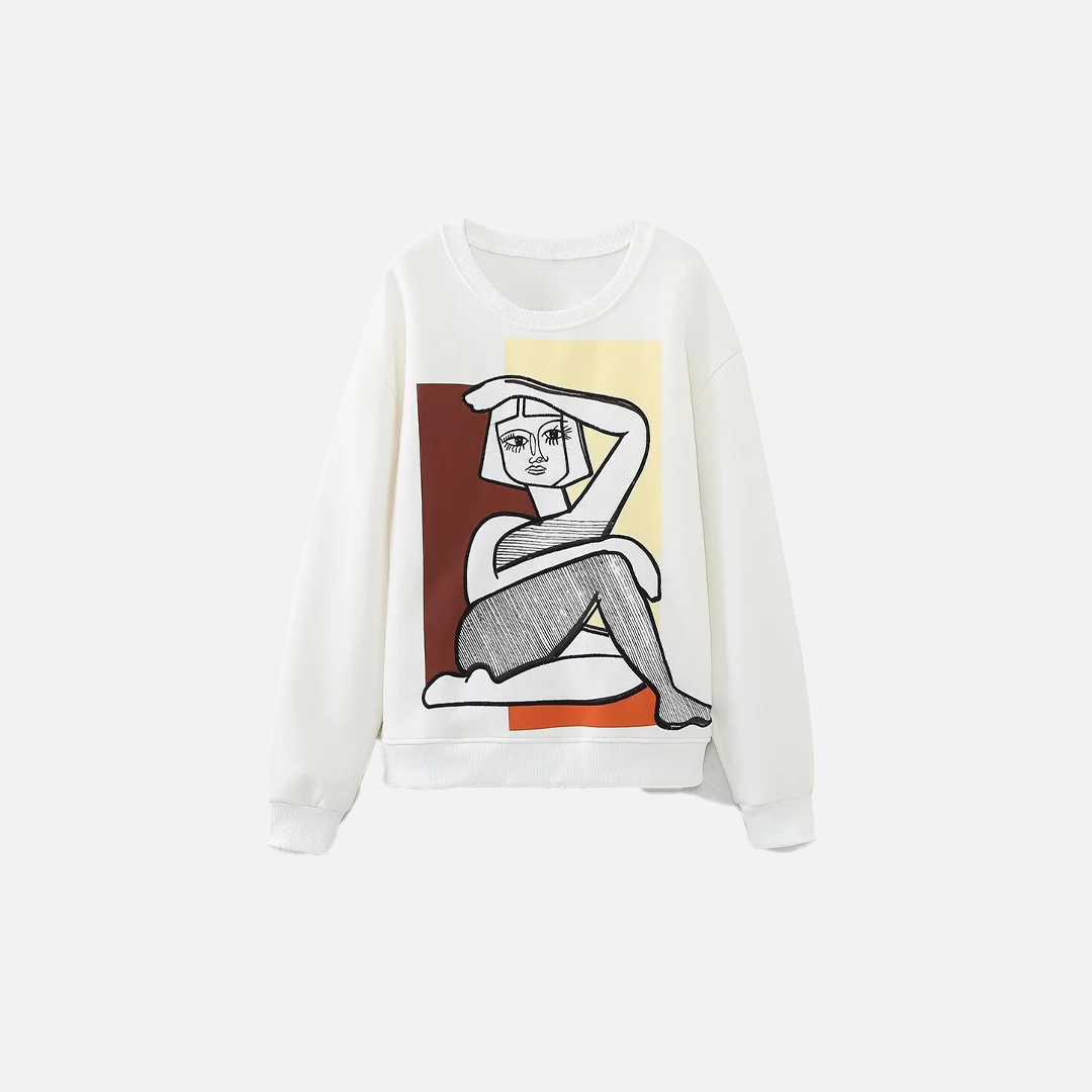 Winter Versatile Embroidered Round Neck Sweatshirt - Luxuryurbanwear