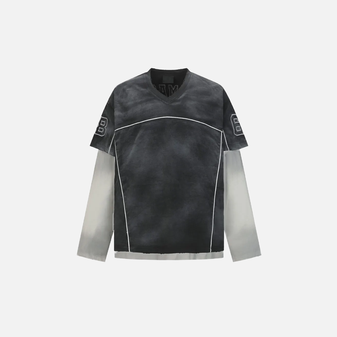 Grunge Two Layered Long Sleeve Sports T-Shirt - Luxuryurbanwear