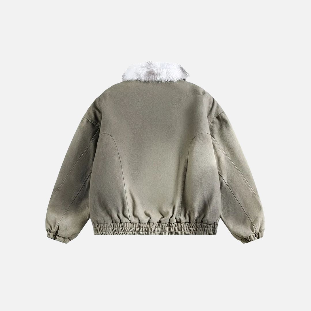 Travel-Essential Oversized Fur Stand Collar Parka Jacket - Luxuryurbanwear