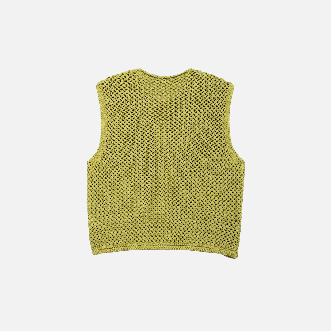Fashionable American V-Neck Sleeveless Knit Cardigan - Luxuryurbanwear