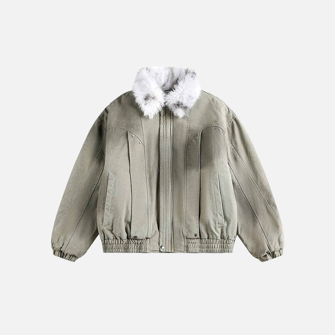 Travel-Essential Oversized Fur Stand Collar Parka Jacket - Luxuryurbanwear
