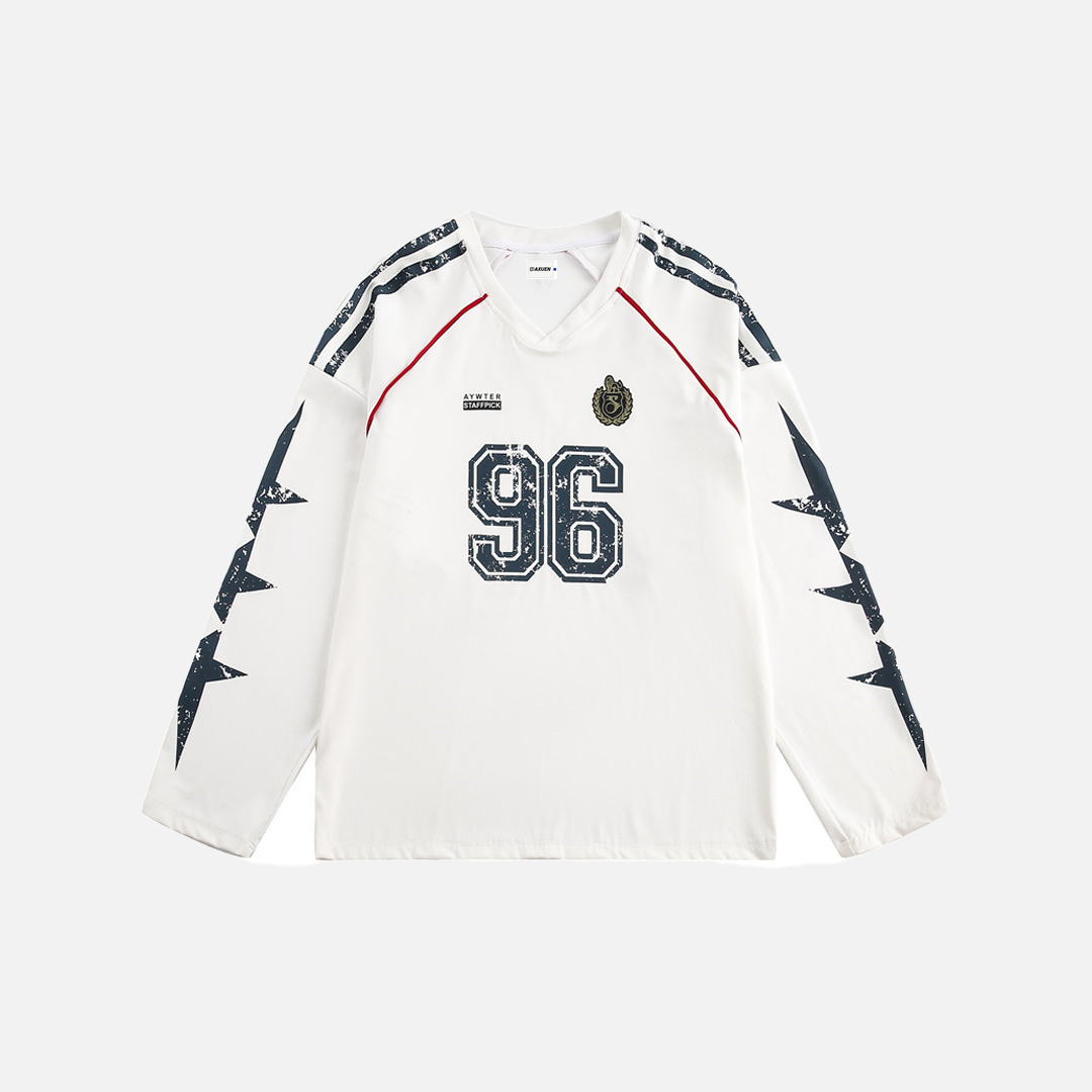 American Style Sport V-Neck Long Sleeve T-Shirt - Luxuryurbanwear