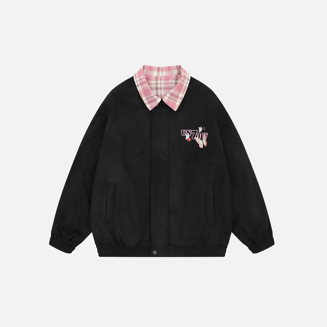 Y2K Butterfly Print Bloom Embroidered Casual Jacket - Luxuryurbanwear