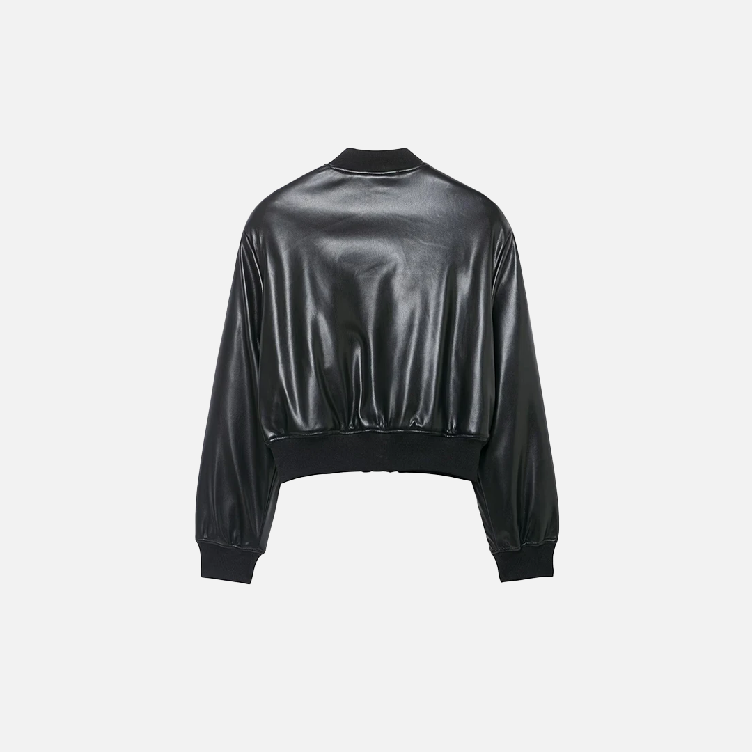 Signature Stylish Black PU Leather Zipper Jacket - Luxuryurbanwear