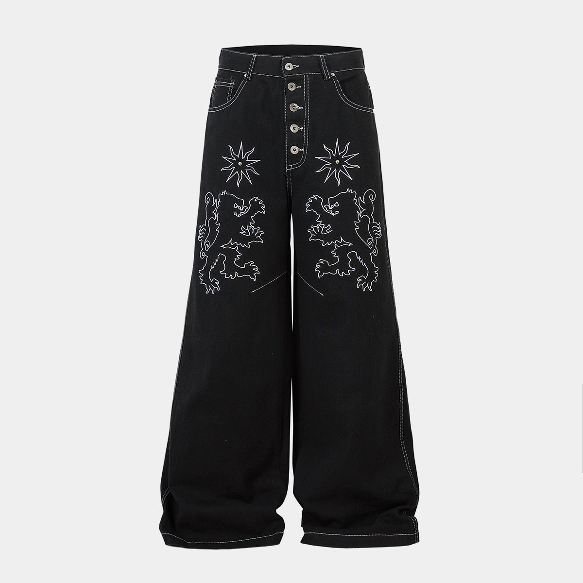 Royal Sigil Embroidery | Denim Jeans - Luxuryurbanwear