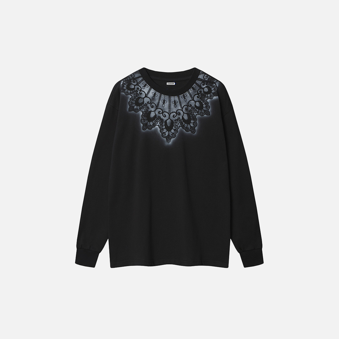 Ethnic Print Loose Fit Long Sleeve Sweatshirt - Luxuryurbanwear