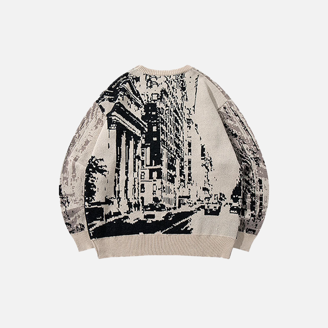 Streetwear Oversized Casual Loose Fit Knit Sweater - Luxuryurbanwear