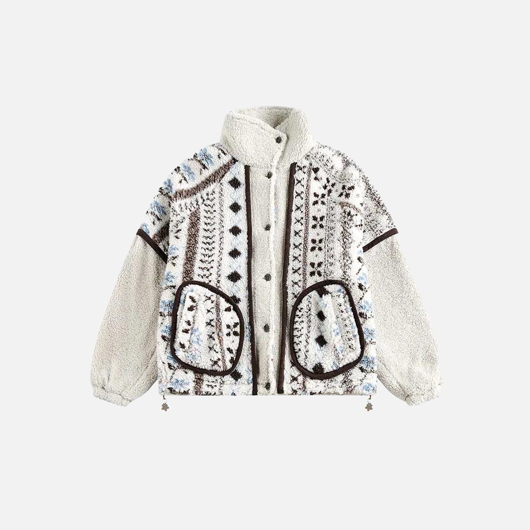 Cozy Oversized Plush Natonal Style Fur Jacket - Luxuryurbanwear