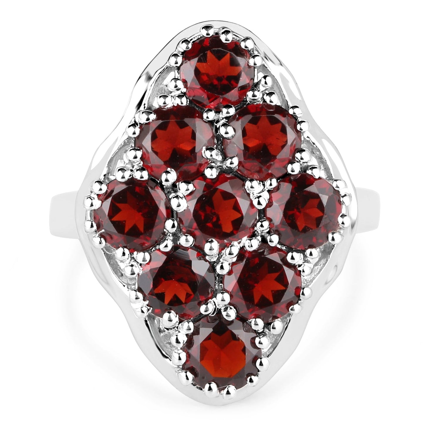 5.22 Carat Genuine Garnet .925 Sterling Silver Ring