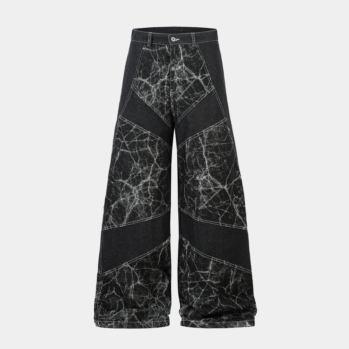 Cracked Panel Washed | Wide Jeans