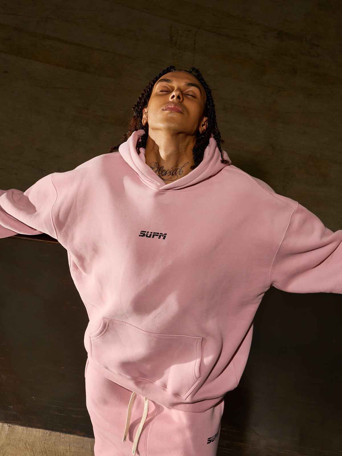 SUPM Pink Cloud Hoodie Set