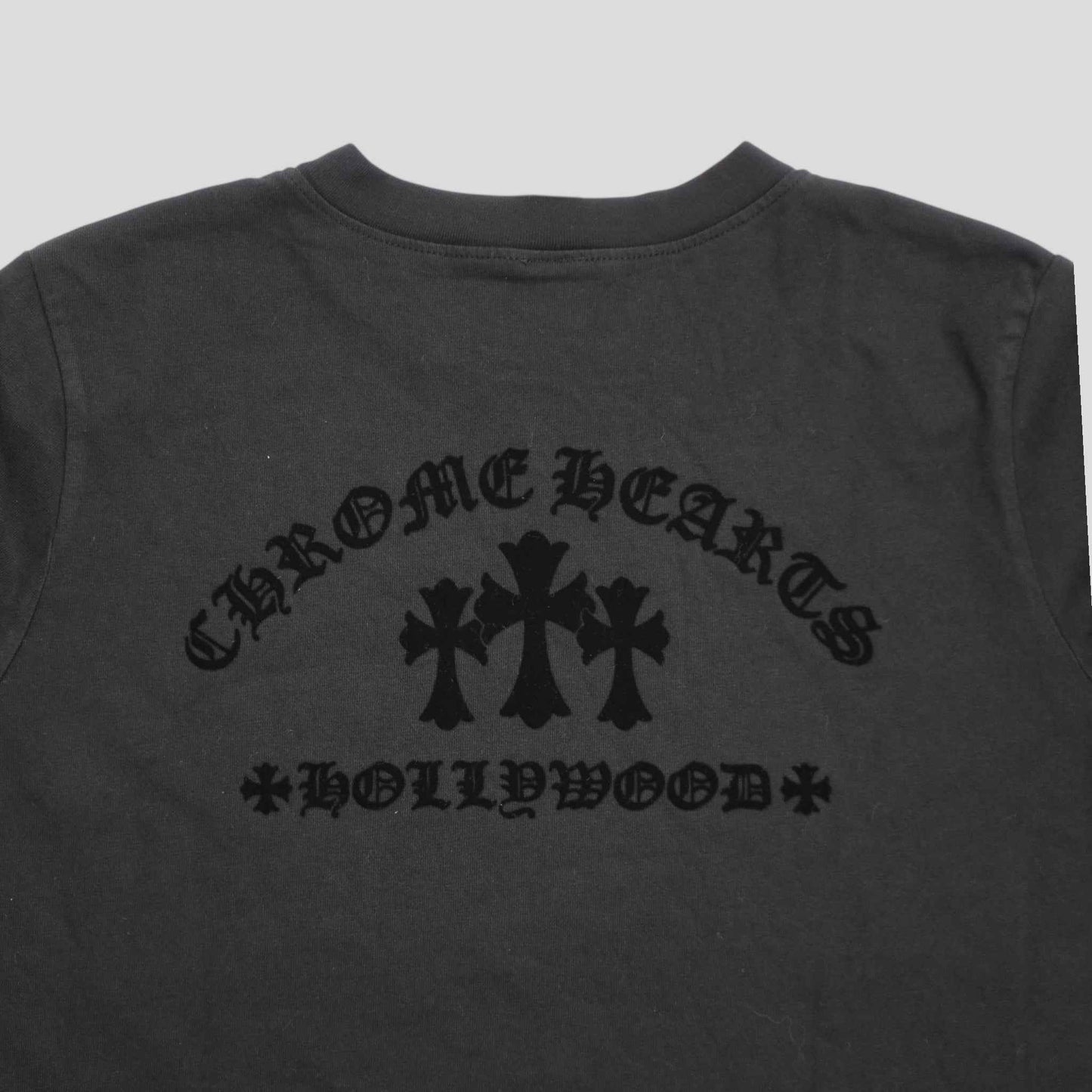 Chrome Hearts Women's Triple Cross Flocked Long Sleeve in Black