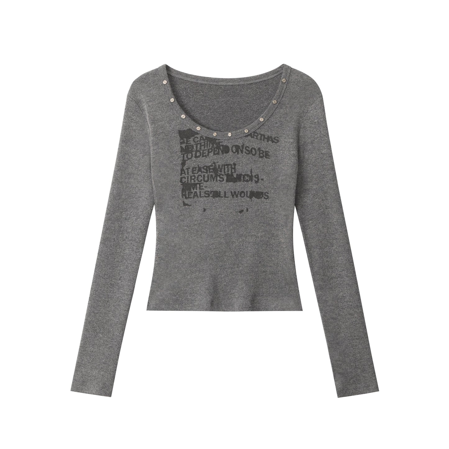 STUDDED SCRIPT | Graphic Scoop-Neck Set - Luxuryurbanwear