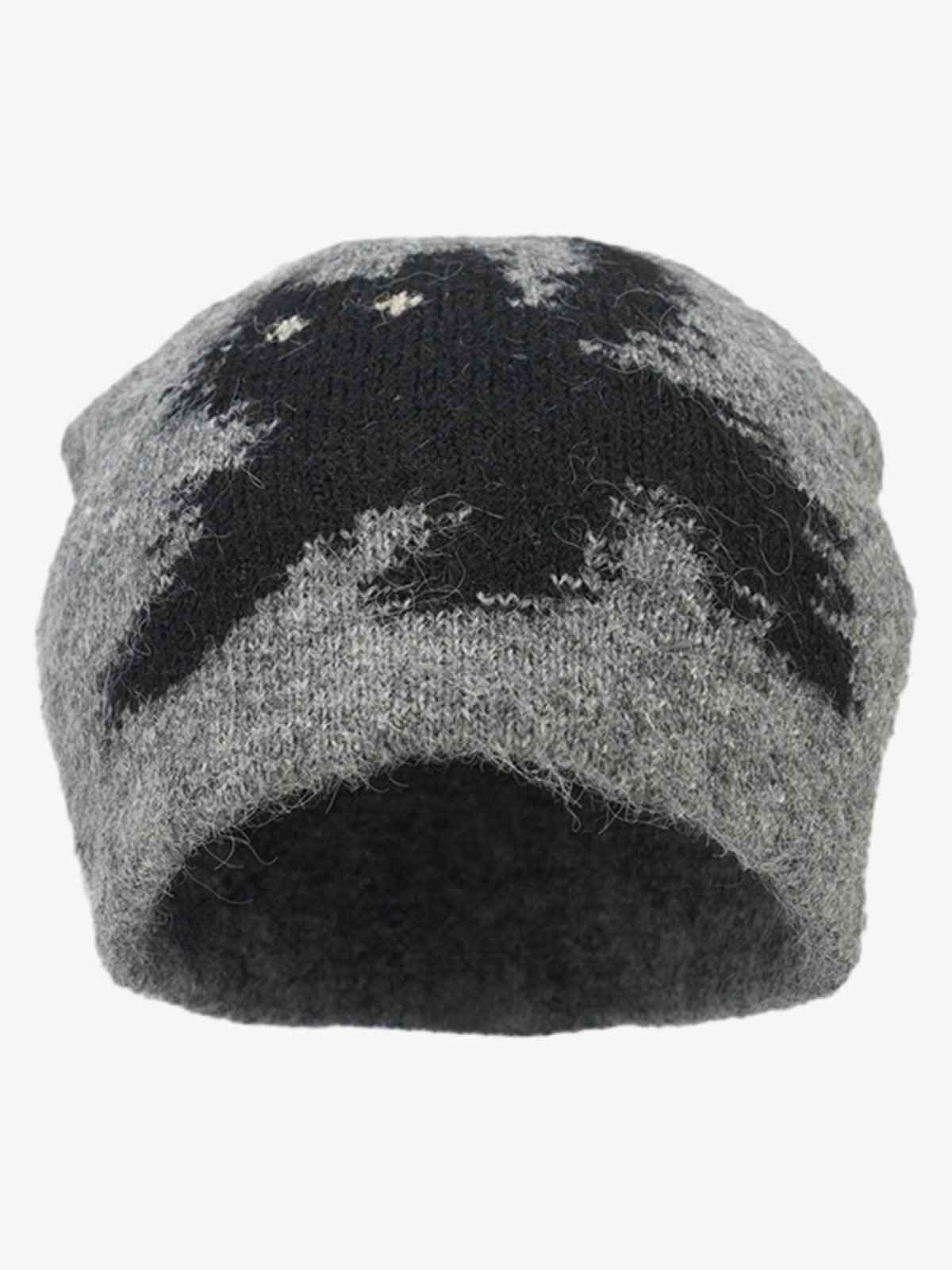 Vintage Fuzzy Cat Pattern Knit Beanie Hat