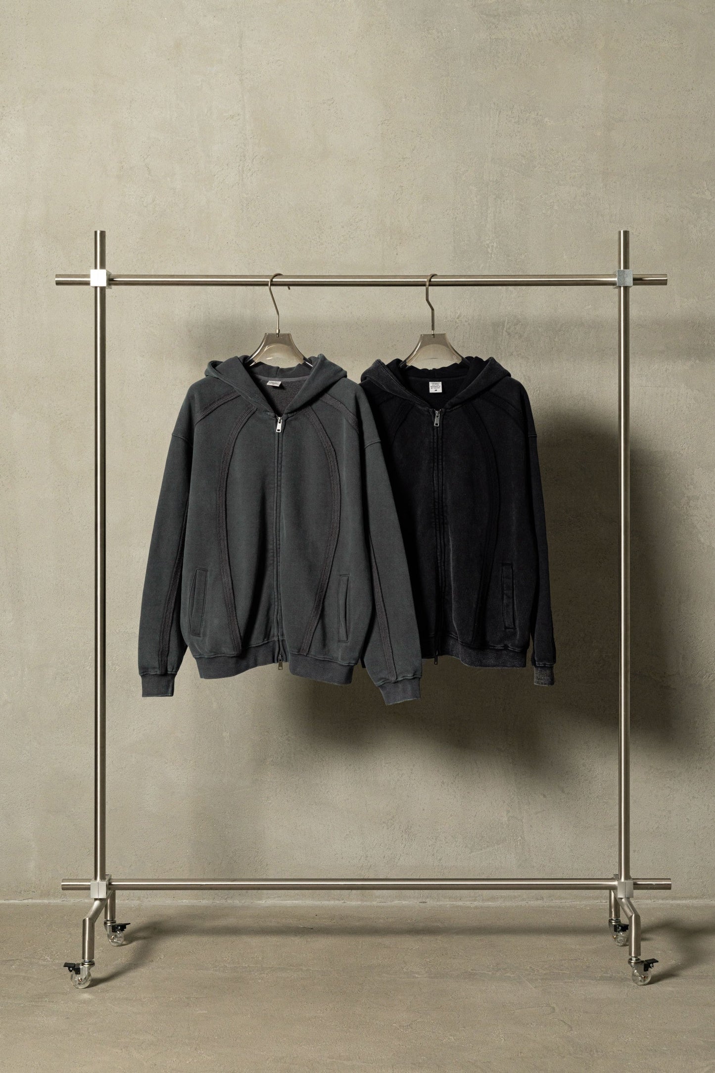 Structured Panel | Baggy Zip-Up Hoodie - Luxuryurbanwear