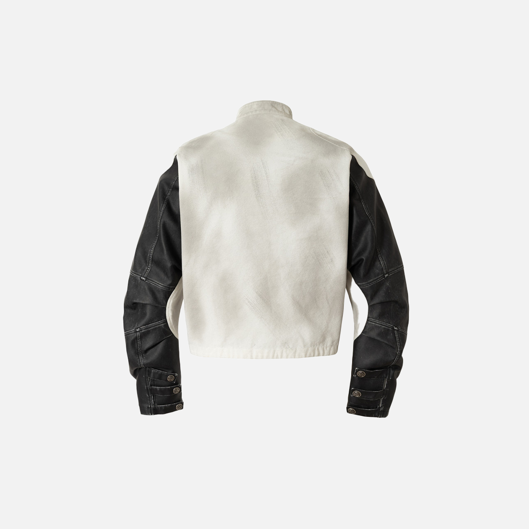 Punk Skull High Quality Short Collar Leather Jacket - Luxuryurbanwear