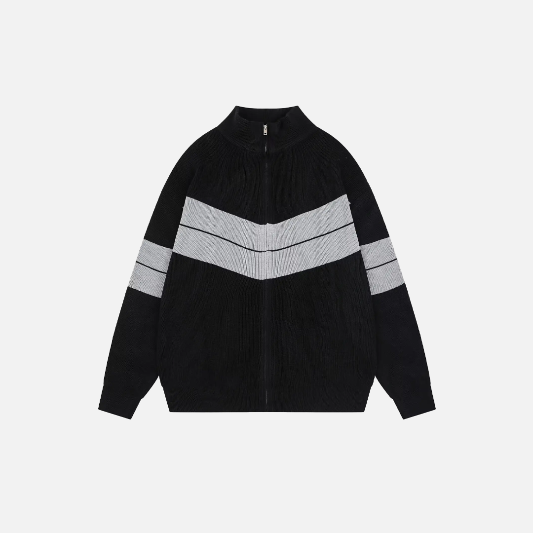 Cozy Korean Style Zip-Up Knit Cardigan - Luxuryurbanwear