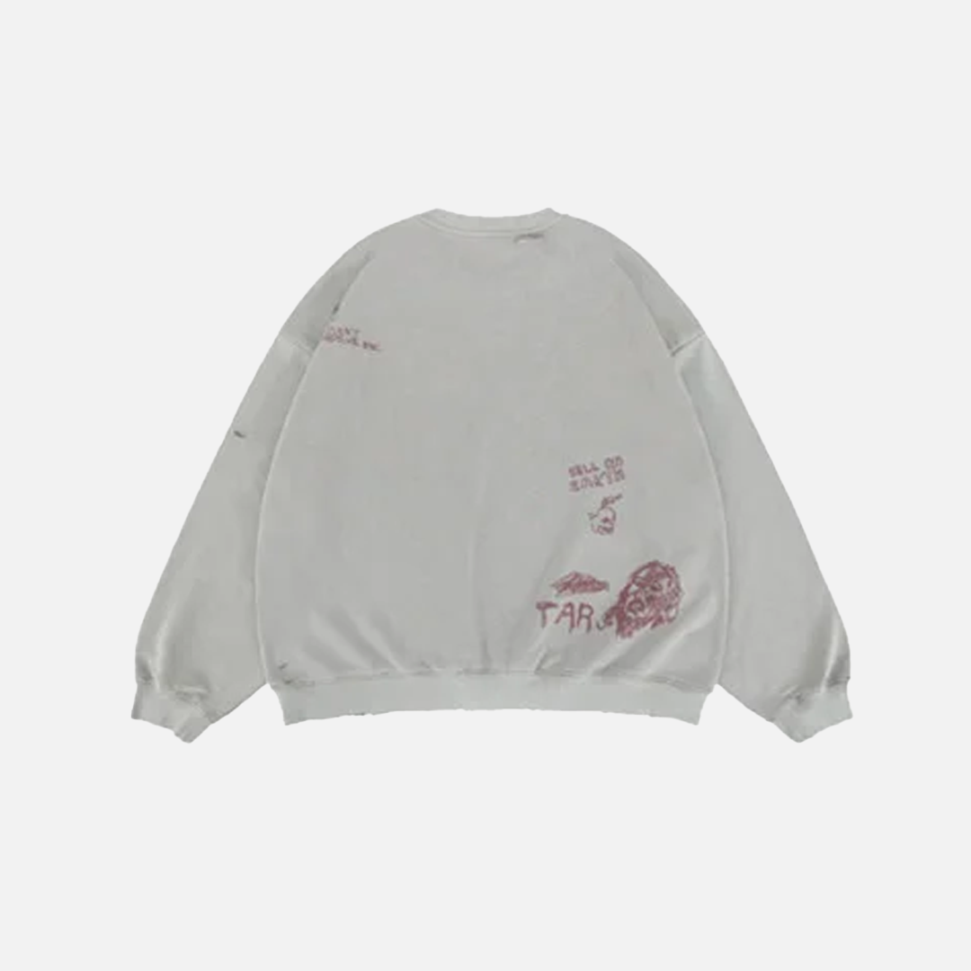 Tactical Oversized Graffiti Printed Sweatshirt - Luxuryurbanwear