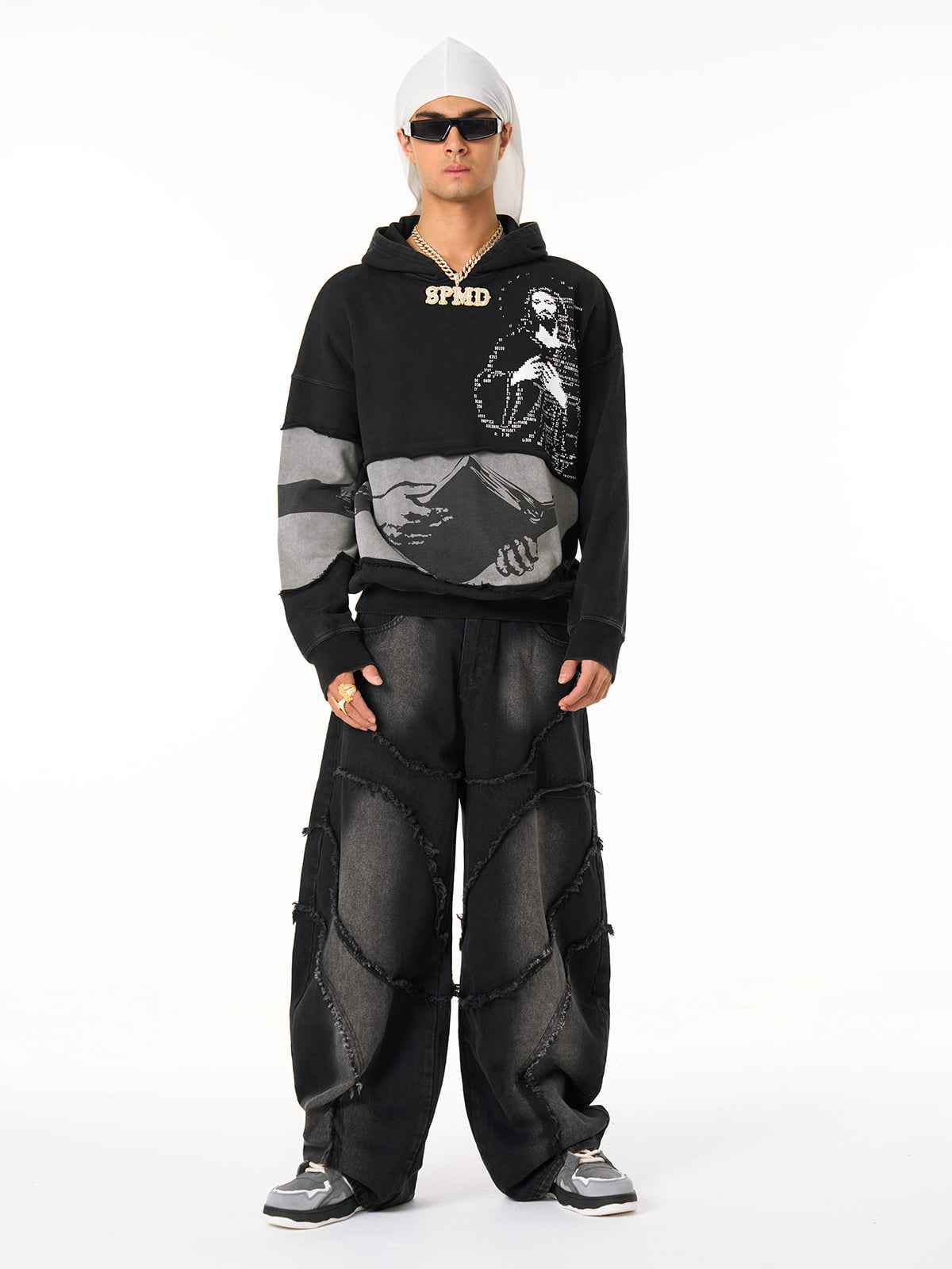 Distressed Electronic Exorcist Print Hoodie