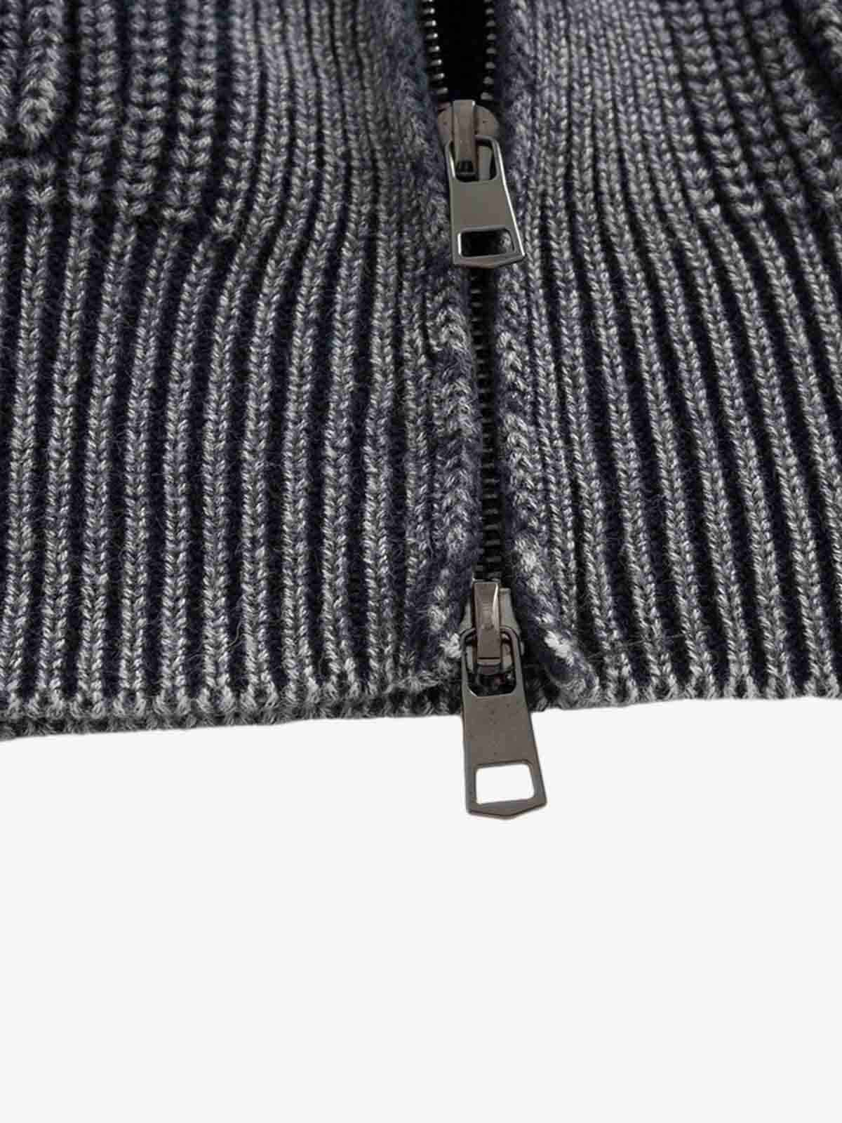 Vintage Chunky Zip Up Knit Jacket