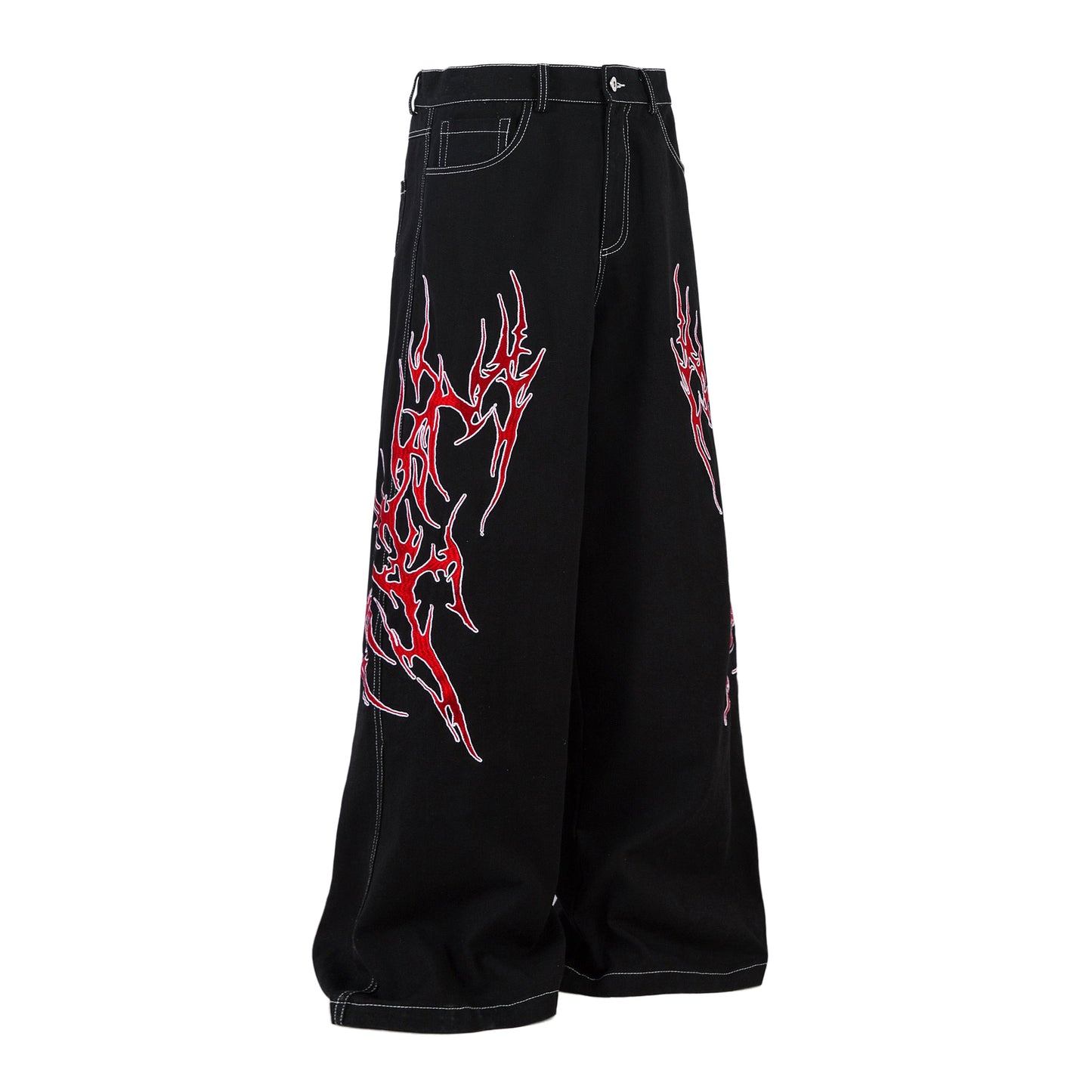 Flame Graphic | Baggy Jeans - Luxuryurbanwear