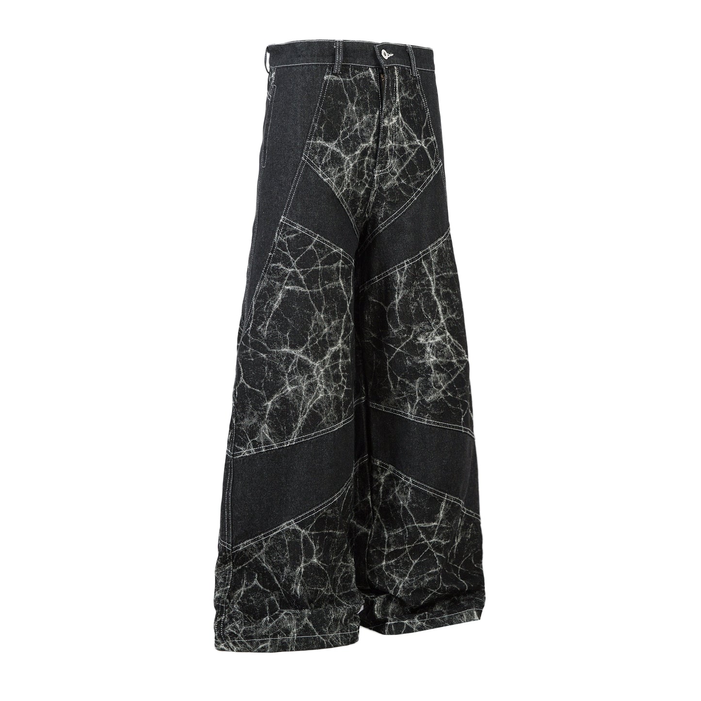 Cracked Panel Washed | Wide Jeans