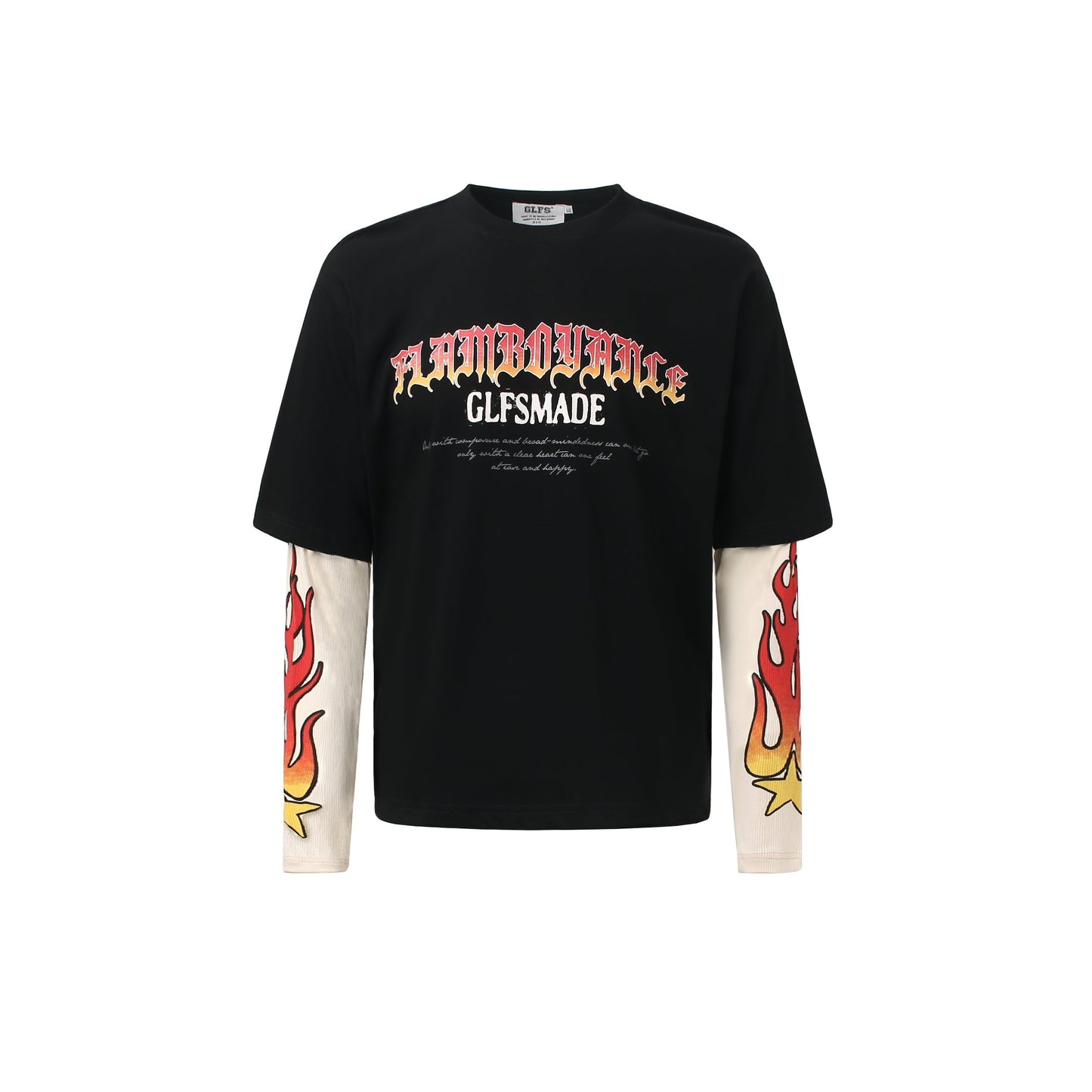 Vintage Flame Letter | Contrast Sweatshirt - Luxuryurbanwear