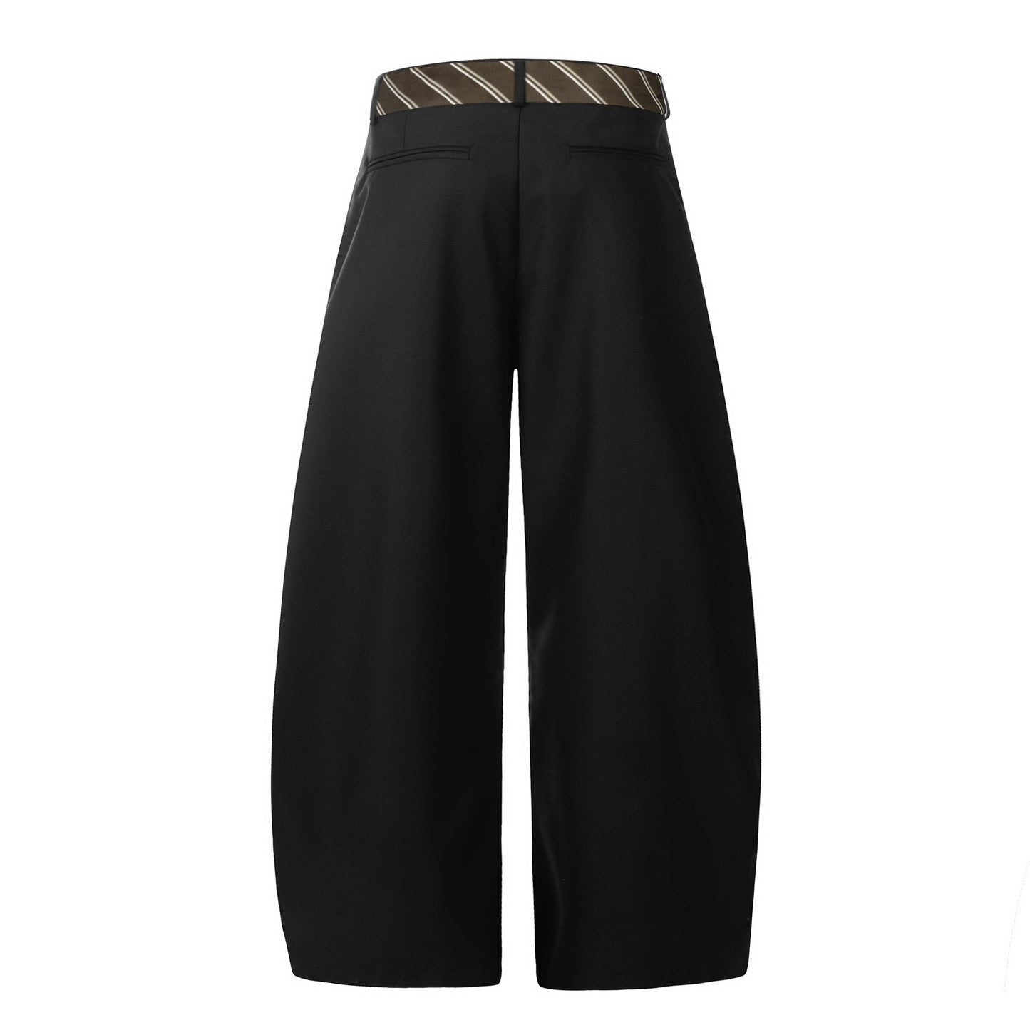 Pinstripe Twist | Belted Tailored Trousers - Luxuryurbanwear