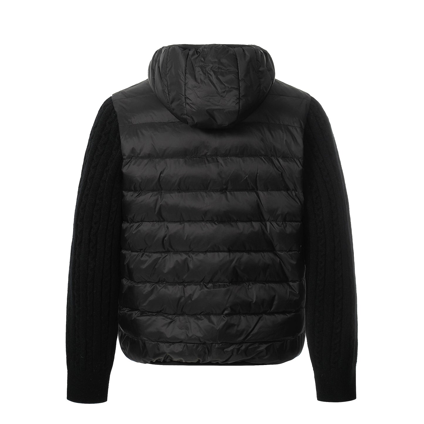 Hybrid Knit-Sleeve | Hooded Puffer Jacket - Luxuryurbanwear