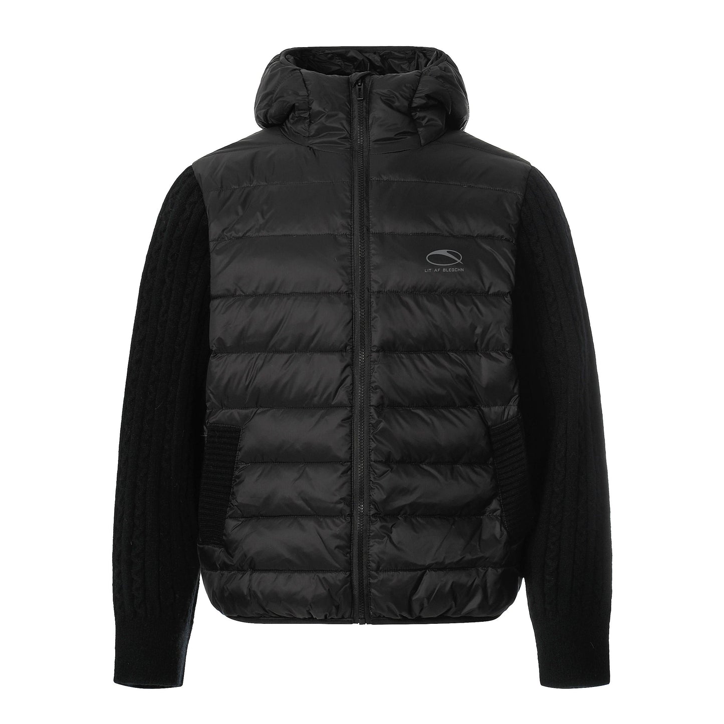 Hybrid Knit-Sleeve | Hooded Puffer Jacket - Luxuryurbanwear