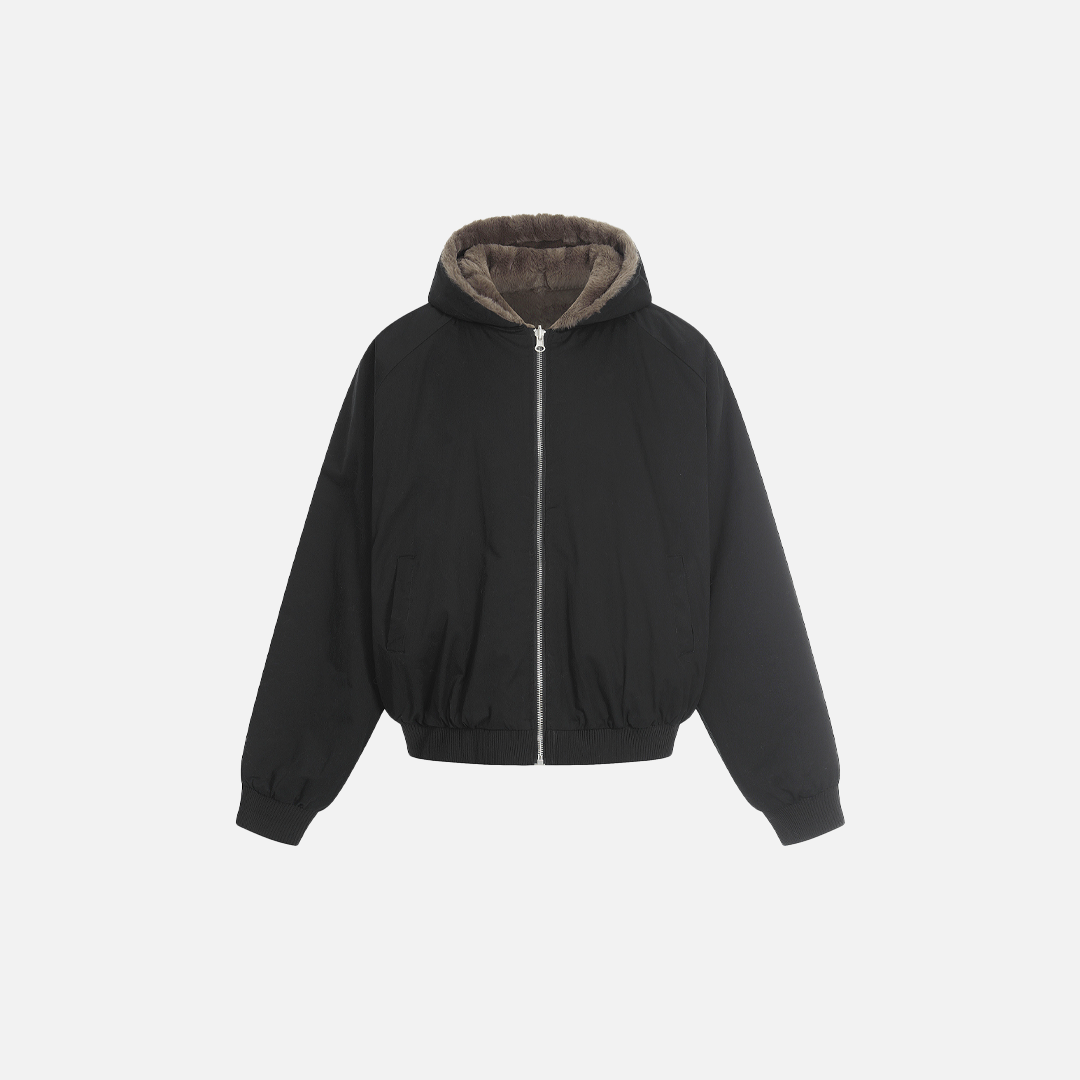 Streetwear Double-Sided Fleece Lined Hooded Jacket - Luxuryurbanwear